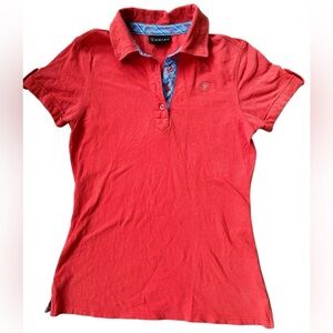 Ariat Women's M Orange button short sleeve cotton polo shirt